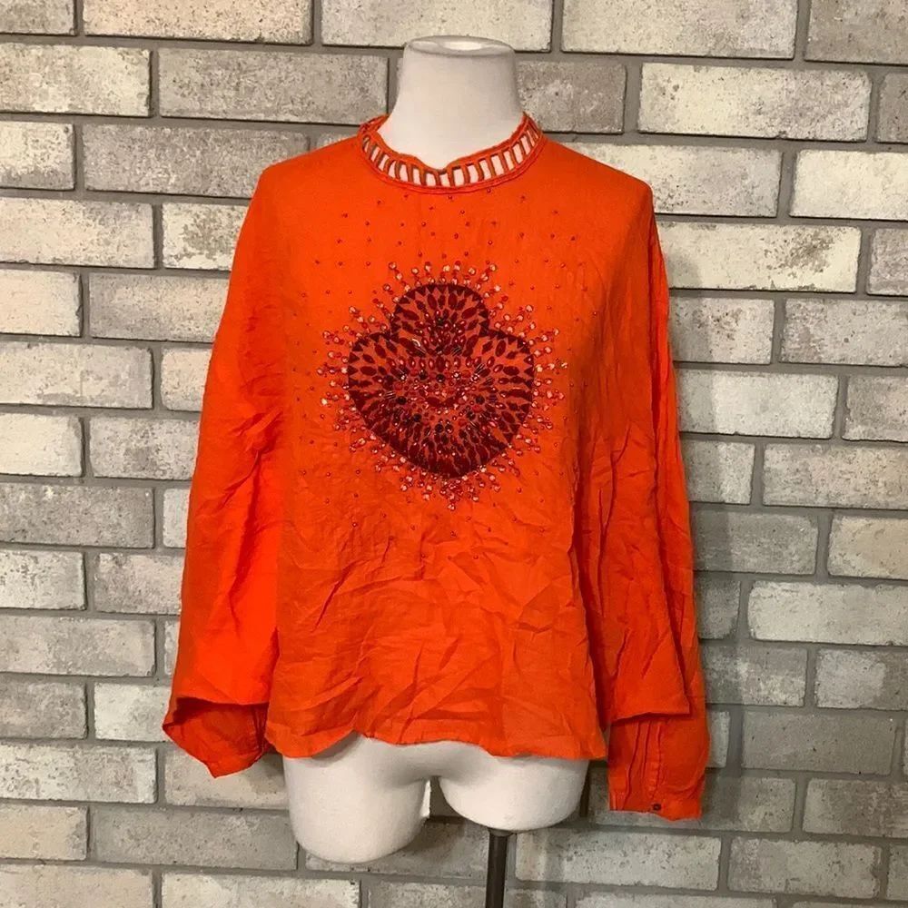Free people blouse medium orange